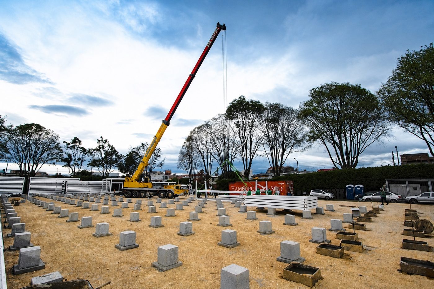 Prefab modules ready for delivery